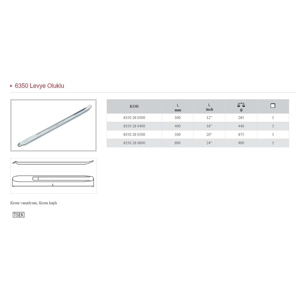 İZELTAŞ 300 MM LEVYE OLUKLU KROM 6350 26 0300