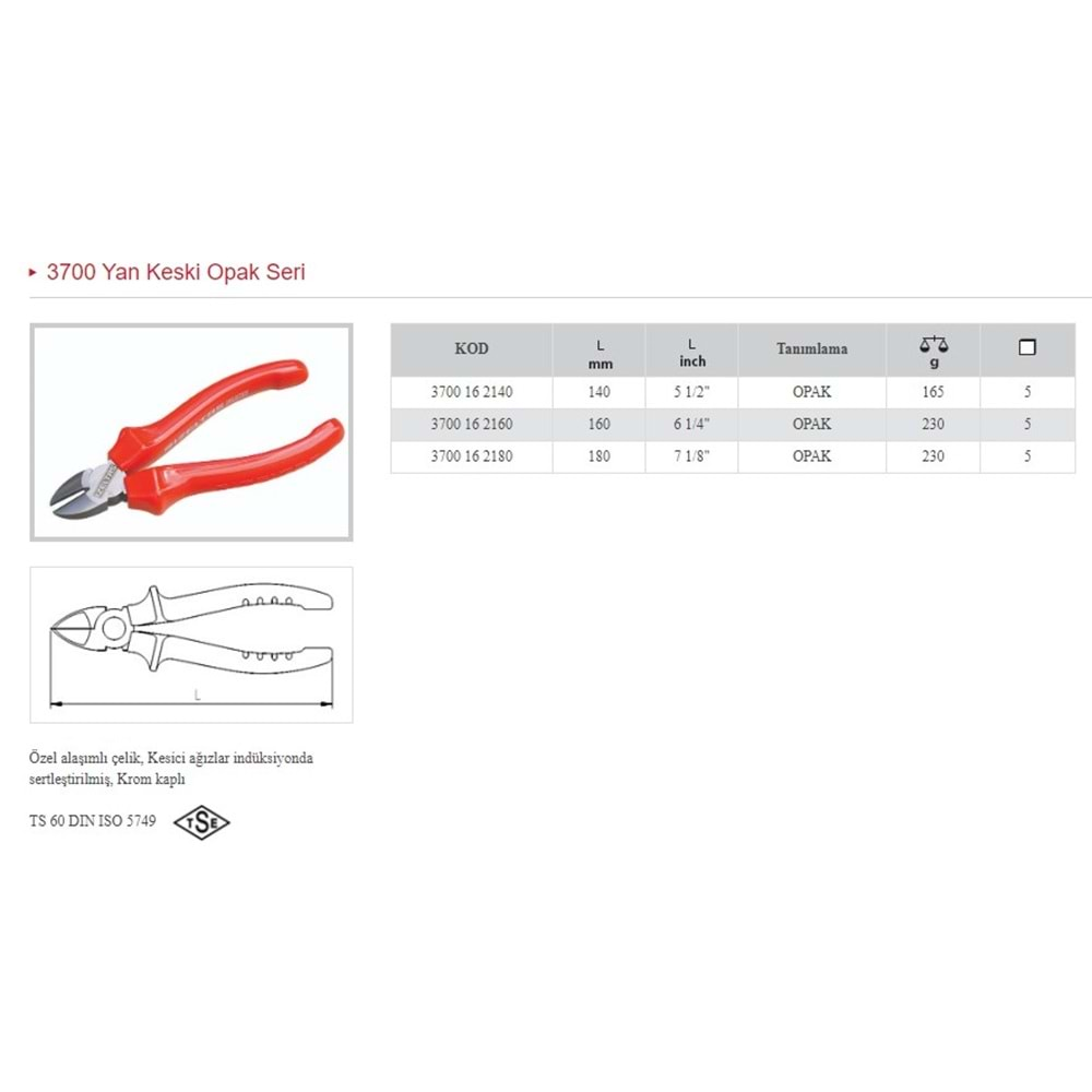 İZELTAŞ YAN KESKİ 160MM OPAK 3700 16 2160