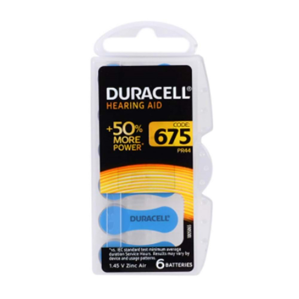 DURACELL 675 İŞİTME CİHAZI PİLİ 6LI PAKET 1.45V