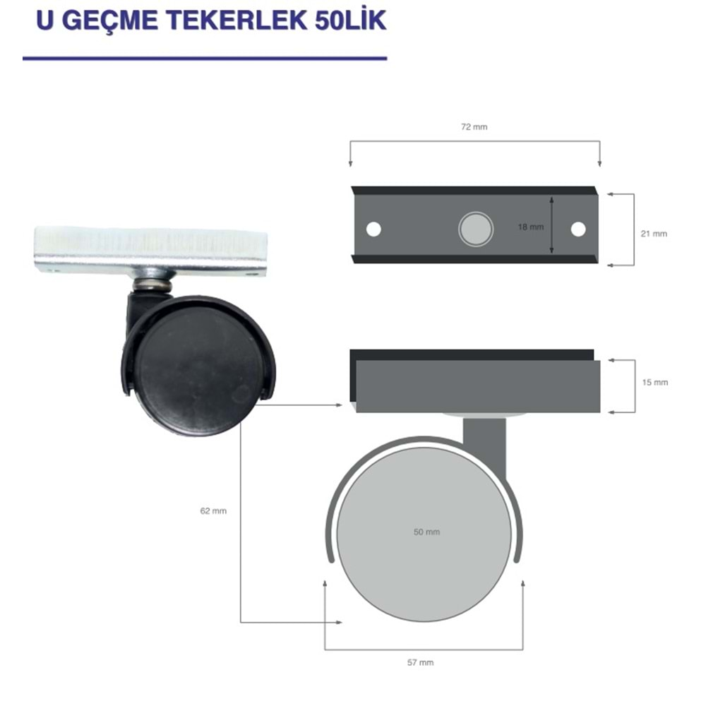 TEKERLEK NO: 431 BÜYÜK U BİÇİMLİ PLASTİK