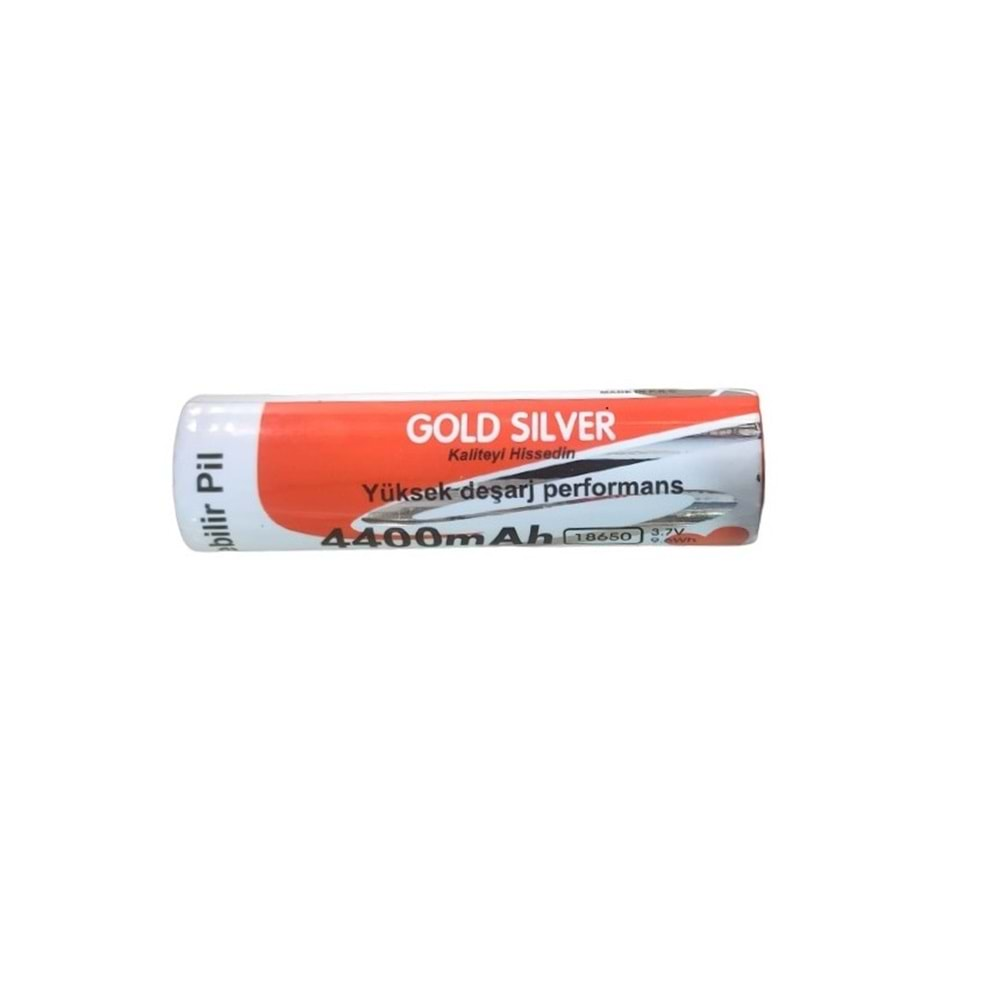 GOLD SILVER 18650 9.6 WH 3.7 V 4400 MAH ŞARJ EDİLEBİLİR PİL