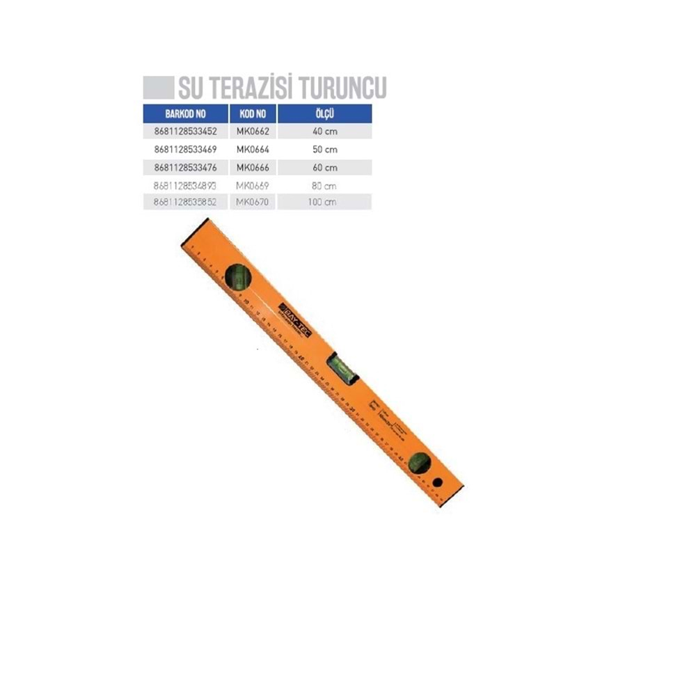 BAY-TEC 80 CM/32INC TURUNCU SU TERAZİSİ MK0669