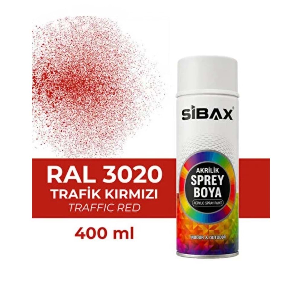 SİBAX TRAFİK KIRMIZI SPREY BOYA 400 ML RAL-3020