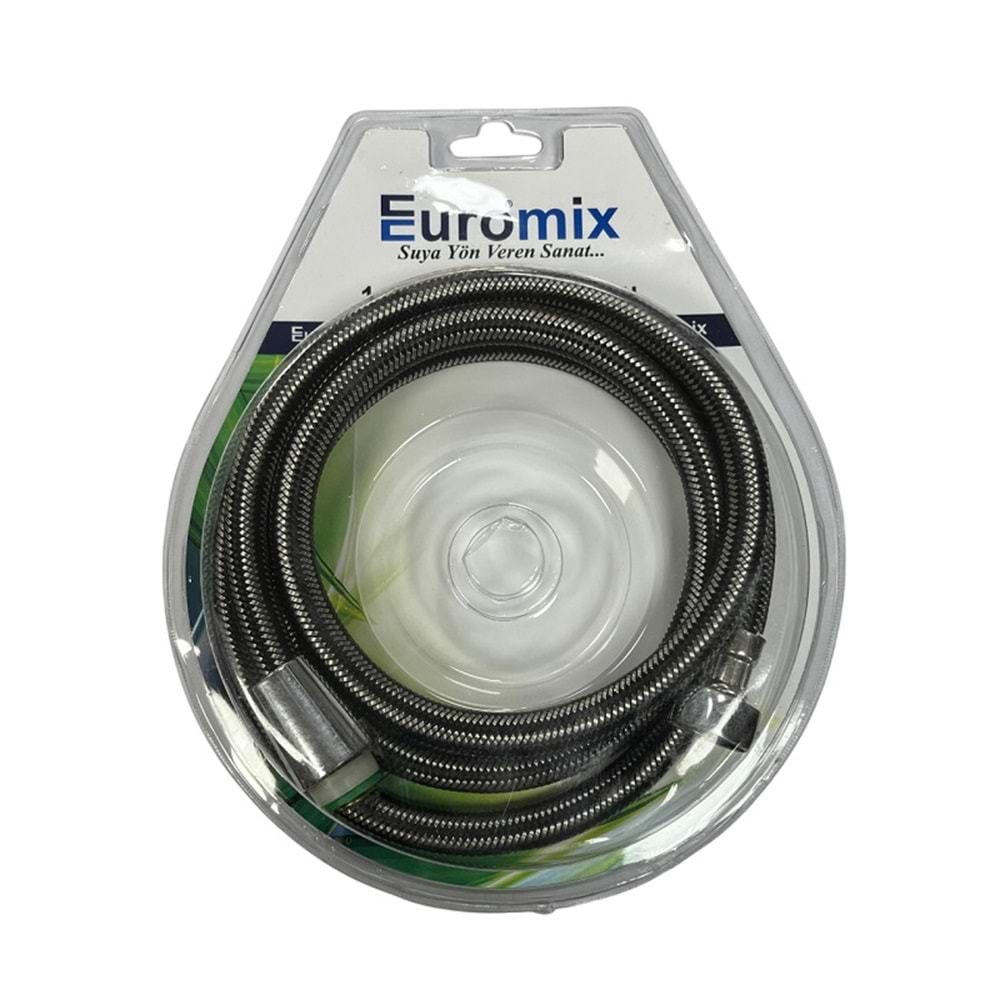 EUROMİX BRİSTERLİ ÇELİK ÖRGÜLÜ 150CM 360° DÖNERLİ DUŞ HORTUMU 150 CM DH 005-6