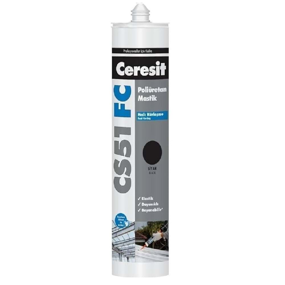 CERESIT CS51 FC PU MASTİK KARTUŞ SİYAH 280 ML
