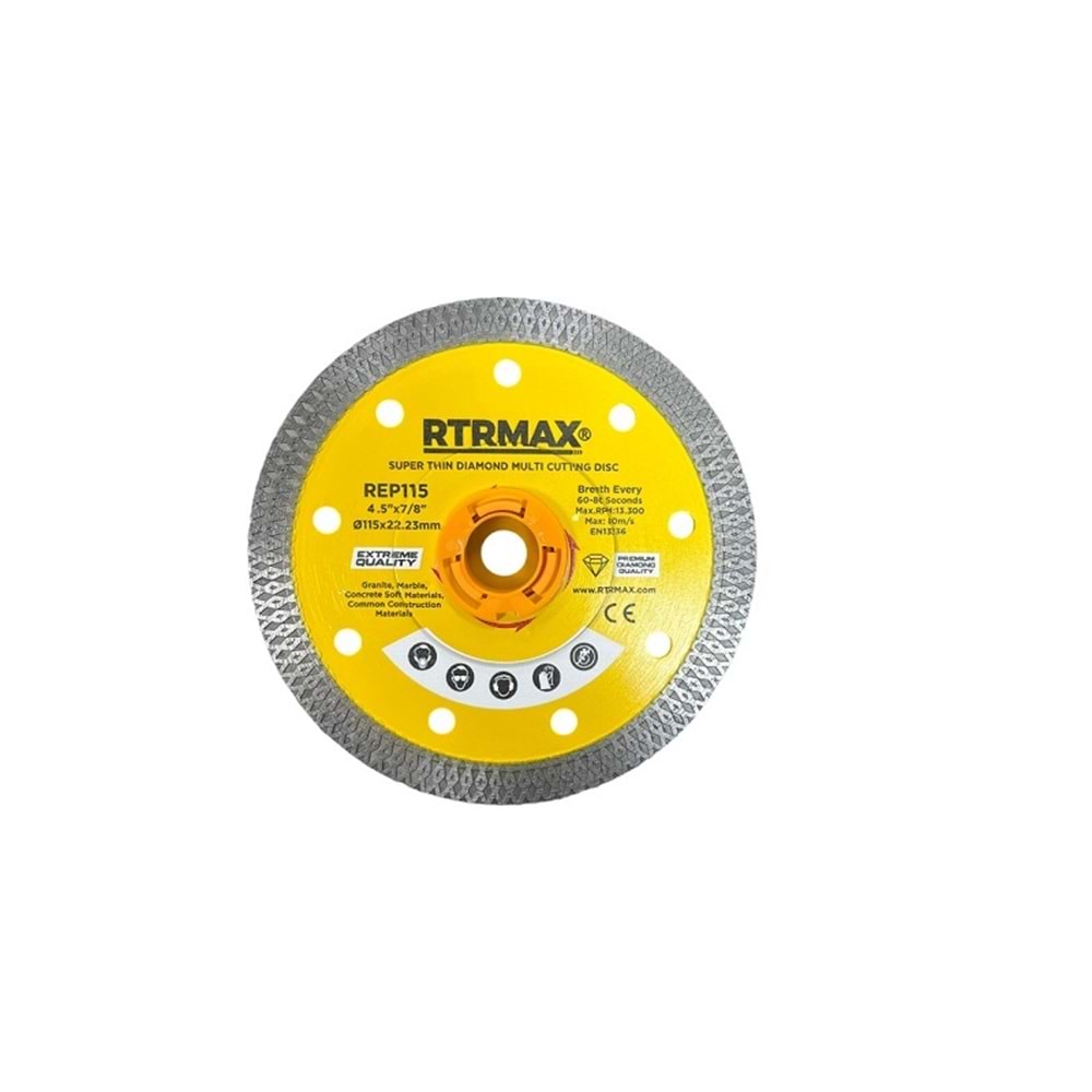 RTRMAX 115X1.2X10X22.23 MM İNCE HASSAS BETON KESİCİ REP115