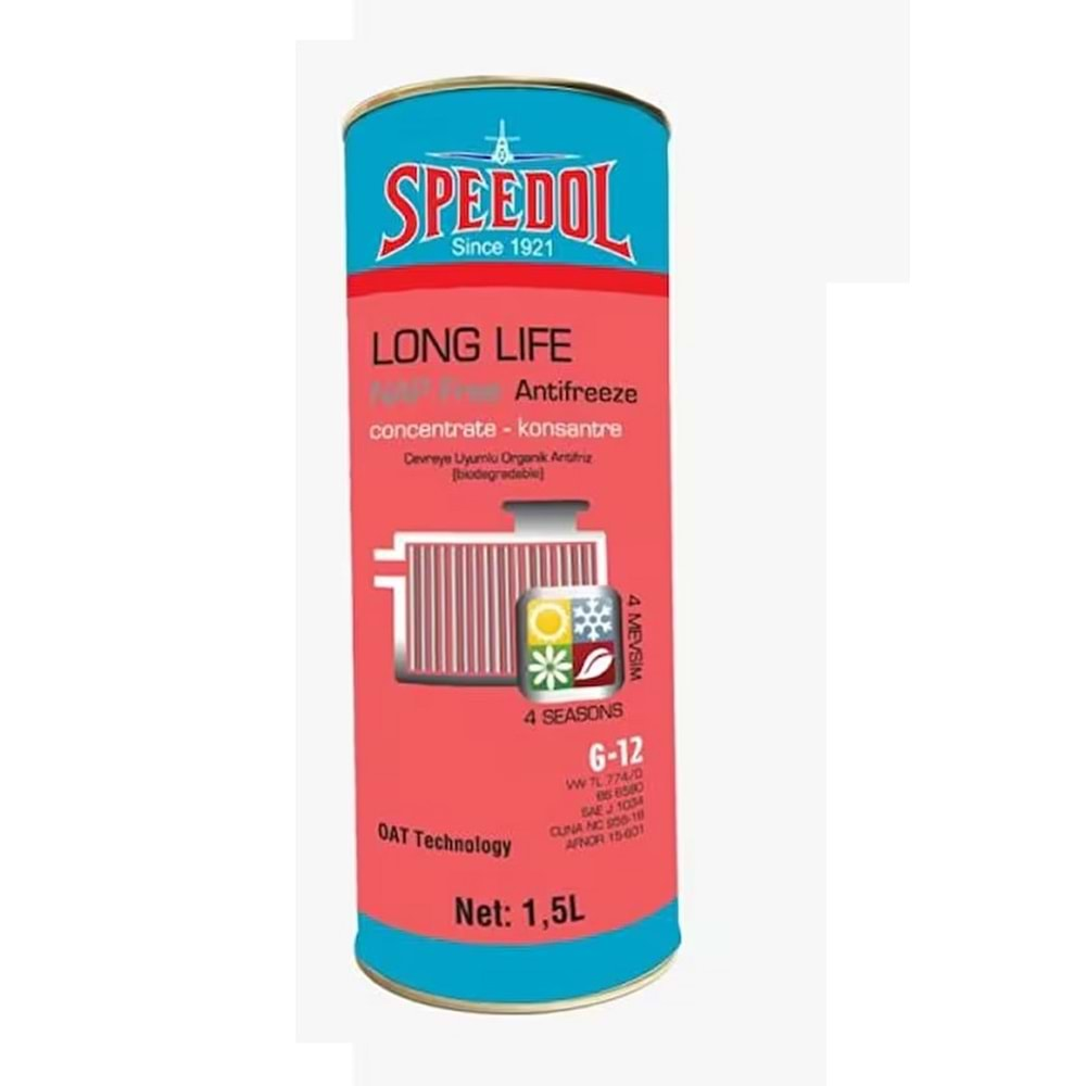 1,5 LT SPEEDOL KIRMIZI ORGANİK ANTİFRİZ -56 DERECE