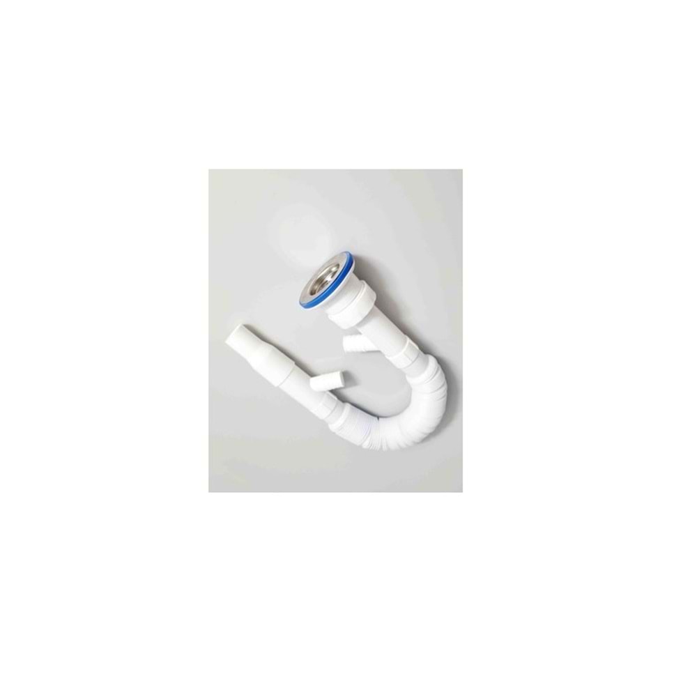 ÖZBEST ÇİFT ÇIKIŞLI PASLANMAZ KISA SİFON GIRTLAK BORU LAVABO ALTI KS 004-1