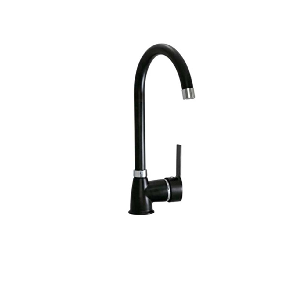 MEGAMİX SİYAH 40Ø DELTA UZUN EVYE BATARYASI EURO 163