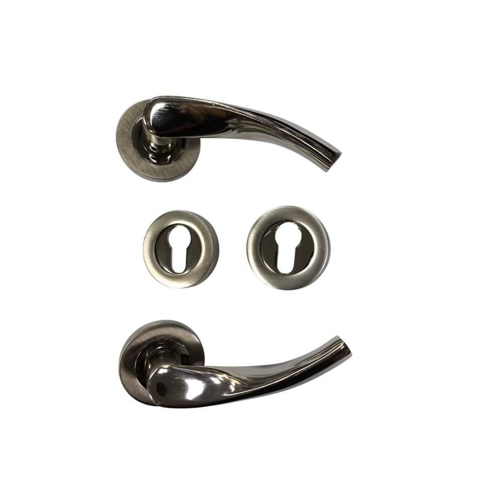 AS201R EDA ROZETLİ NİKEL SATEN YALE KAPI KOLU AS201RENSY