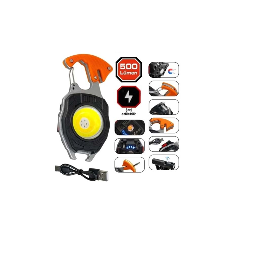 POWERDEX PD-808 ÇOK FONKSİYONLU MİNİ ŞARJLI EL FENERİ/MİNİ KAMP FENERİ
