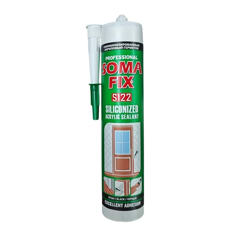 SİYAH SOMAFIX S122 AKRİLİK SİLİKONİZE MASTİK 500 GR