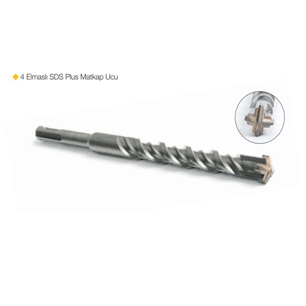 7X160 MM 4 ELMASLI SDS PLUS MATKAP UCU