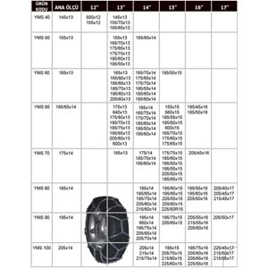 YMS 100 YILDIZ TAKMATİK PATİNAJ ZİNCİRİ/KAR ZİNCİRİ