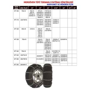 MT 210 YILDIZ PATİNAJ ZİNCİRİ/KAR ZİNCİRİ SERME