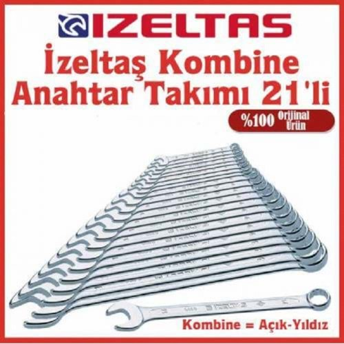 İZELTAŞ 21 Lİ KOMBİNE KISA ANAHTAR TAKIMI 0320 00 2121