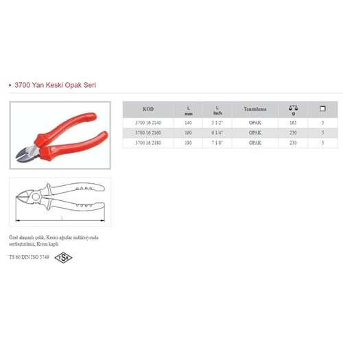 İZELTAŞ YAN KESKİ 160MM OPAK 3700 16 2160