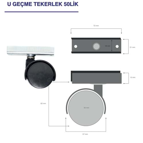 TEKERLEK NO: 431 BÜYÜK U BİÇİMLİ PLASTİK