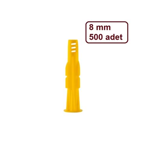 8 MM 500LÜ PAKET SARI ROKET DÜBEL MADE KOD: 058