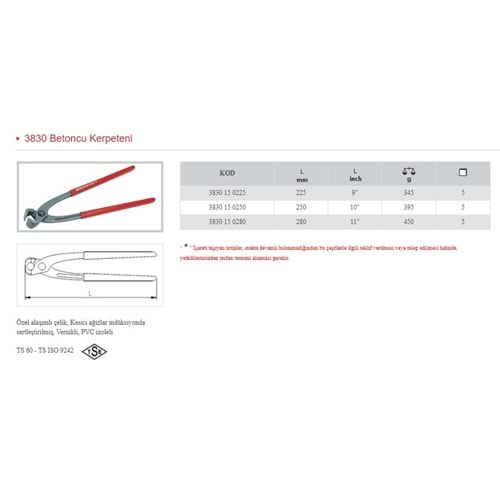 İZELTAŞ 280 MM BETONCU KERPETENİ 3830 15 0280