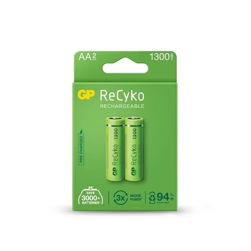 GP RECYKO 1300 MA 2 Lİ PAKET AA ŞARJLI KALEM PİL