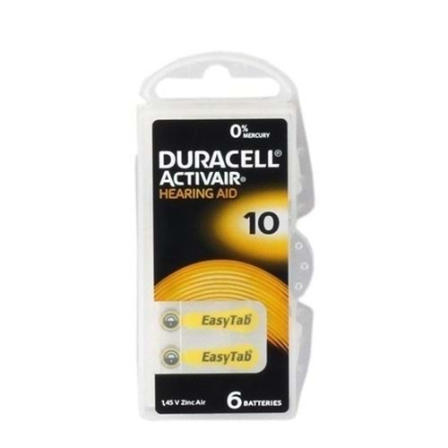 DURACELL 10 NO İŞİTME CİHAZI PİLİ 1.45V 6LI PAKET