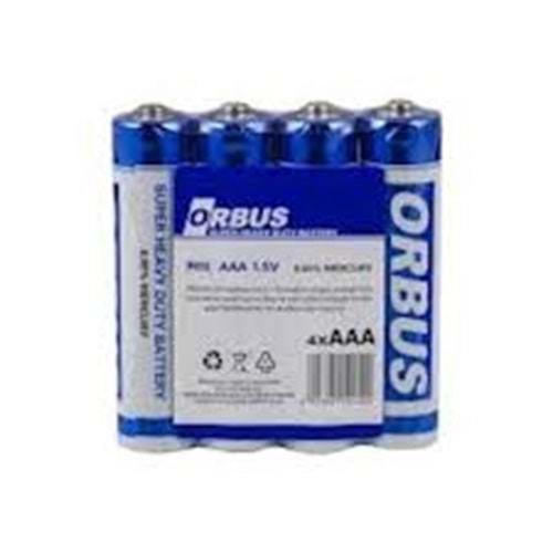 ORBUS AAA BOY KUMANDA PİLİ 1.5V R03 4 LÜ PAKET