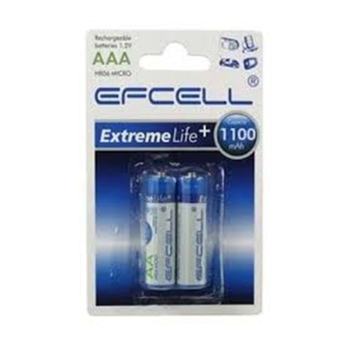 EFCELL 1100mAH AA BOY ŞARJLI KALEM PİL 2 Lİ PAKET