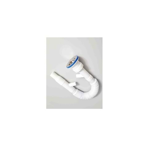 ÖZBEST ÇİFT ÇIKIŞLI PASLANMAZ KISA SİFON GIRTLAK BORU LAVABO ALTI KS 004-1