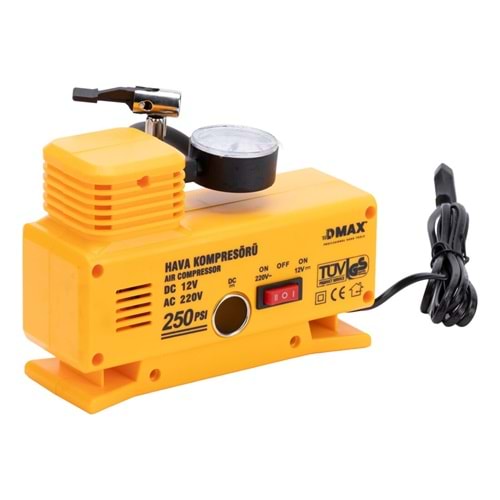 DMX4675 HAVA KOMPRESÖRÜ ÇİFT GİRİŞLİ (ÇAKMAKLIK VE FİŞ) 250 PSI