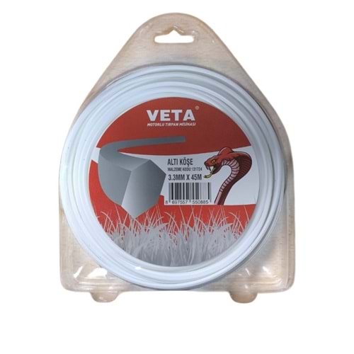 3.30 MM 45 MT TRIMMER LINE BEYAZ ALTI KÖŞE MİSİNA VETA 131724
