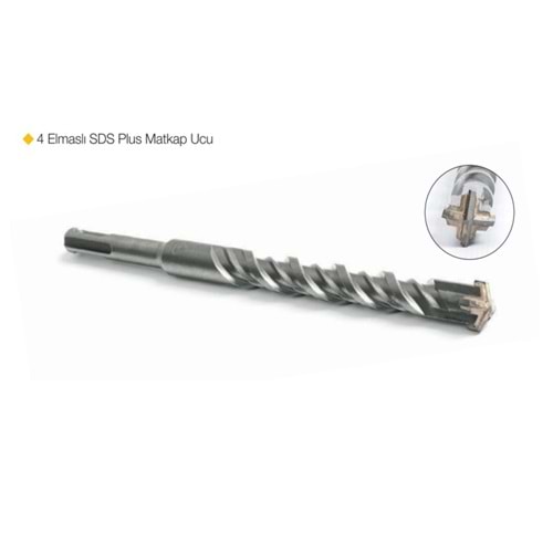 7X160 MM 4 ELMASLI SDS PLUS MATKAP UCU