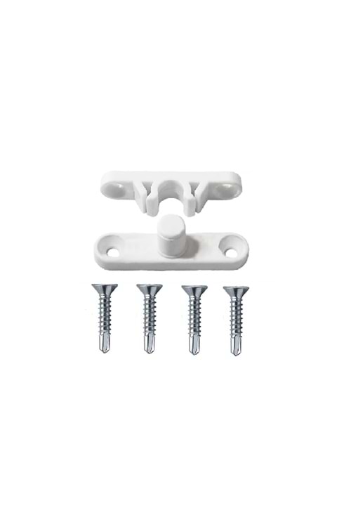 1 TAKIM BEYAZ SİNEKLİK PVC KİLİT TAKIMI İLE 4 ADET 3.9X19 YHB MATKAP UÇLU SAC VİDASI