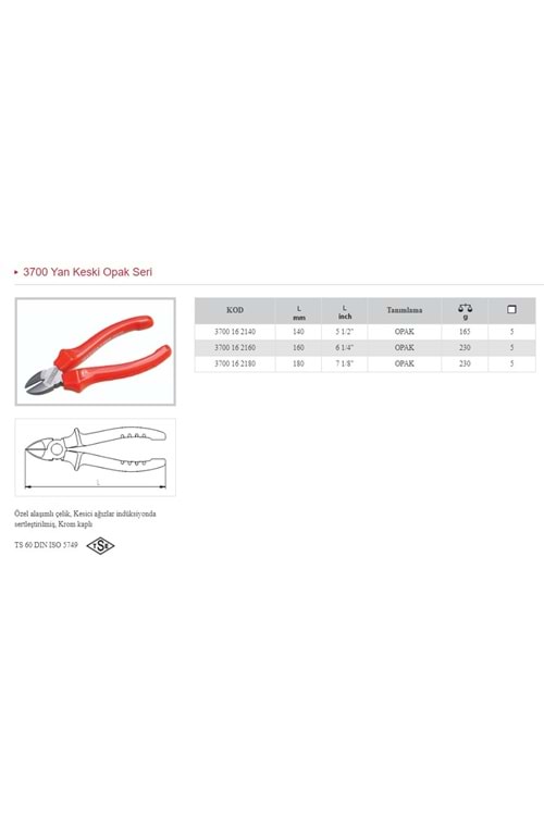 İZELTAŞ YAN KESKİ 160MM OPAK 3700 16 2160