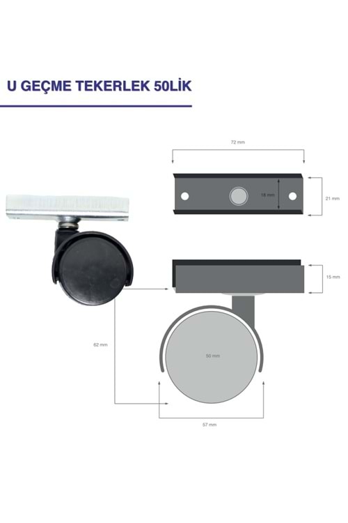 TEKERLEK NO: 431 BÜYÜK U BİÇİMLİ PLASTİK
