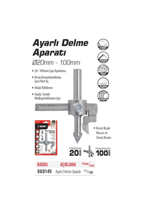 SGS 100MM AYARLI DELME APARATI SGS145