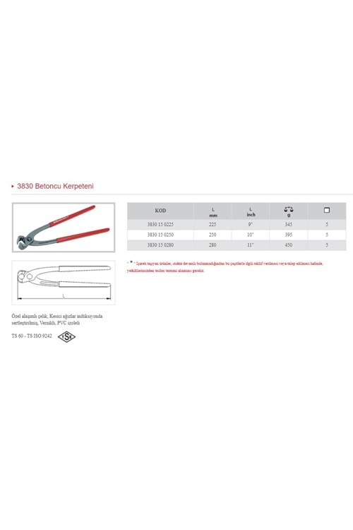 İZELTAŞ 280 MM BETONCU KERPETENİ 3830 15 0280