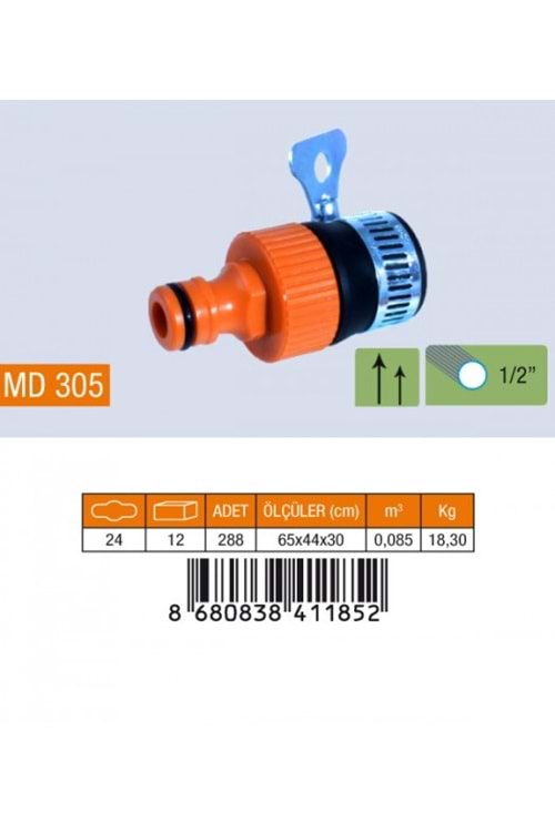 3/4 MUSLUK BAGLANTI ADAPTÖRÜ KELEPÇELİ MD305