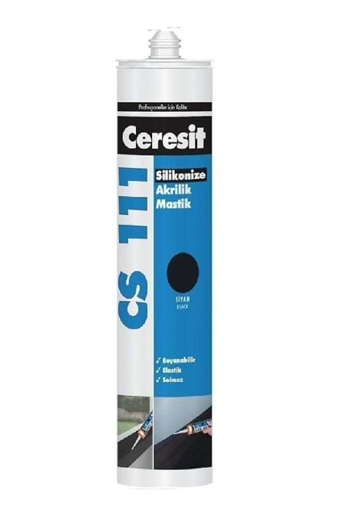 CERESIT CS 111 SILIKONIZE AKRILIK MASTIK SİYAH 240 ML