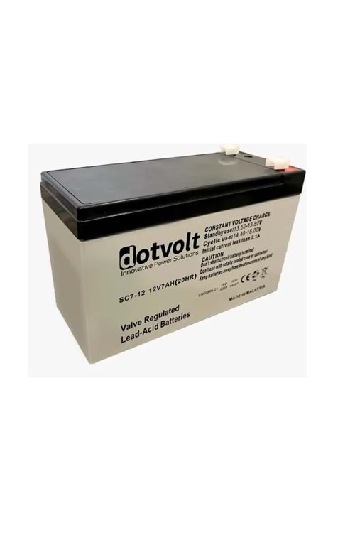 DOTVOLT 12V 7AH( 20HR ) KURU AKÜ SC7-12
