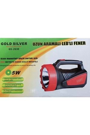 GOLD SILVER GS-2630 5W UZUN ARAMALI LEDLİ FENER