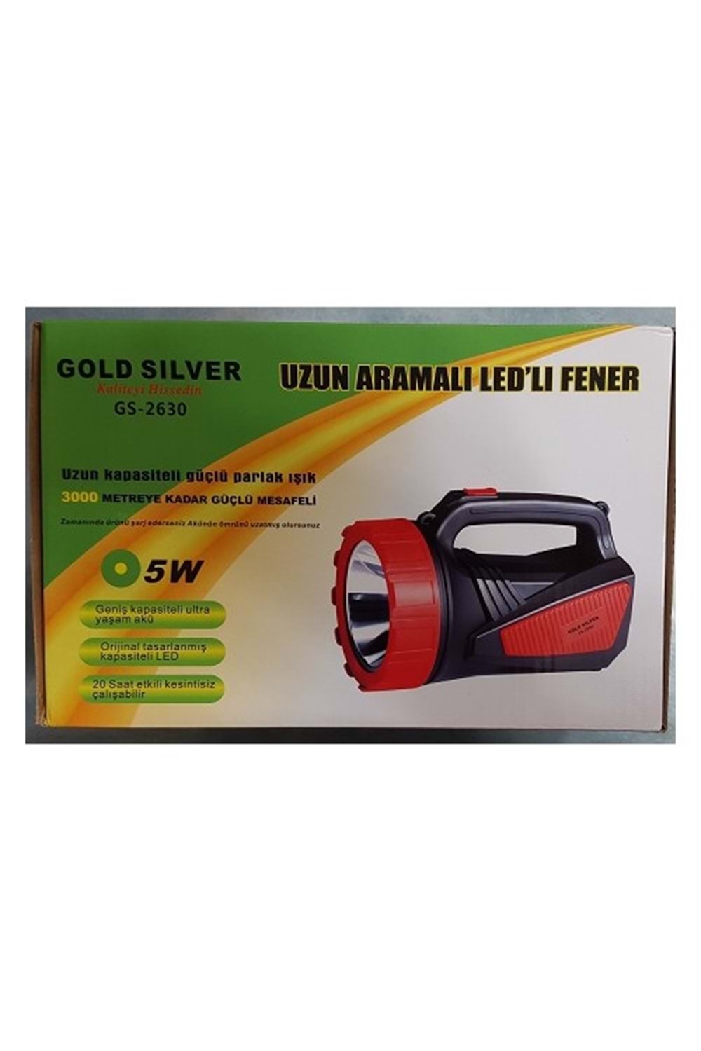 GOLD SILVER GS-2630 5W UZUN ARAMALI LEDLİ FENER