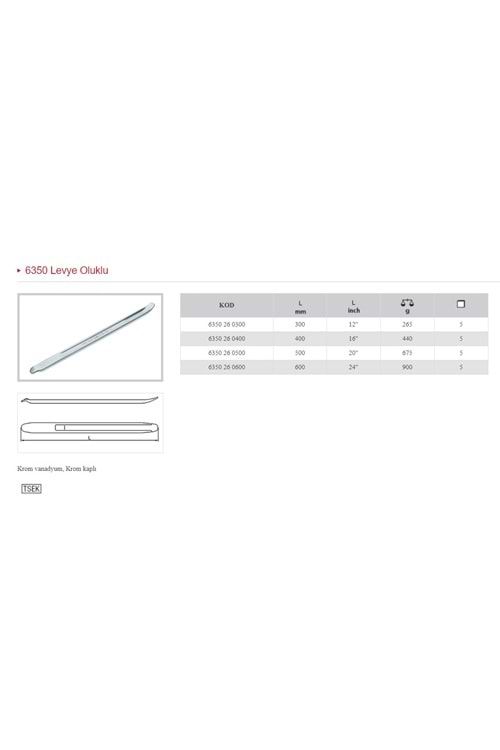 İZELTAŞ 300 MM LEVYE OLUKLU KROM 6350 26 0300