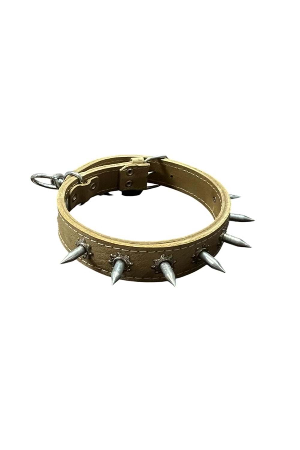 3.5X70 CM DİKENLİ CİVATALI DERİ KÖPEK TASMASI