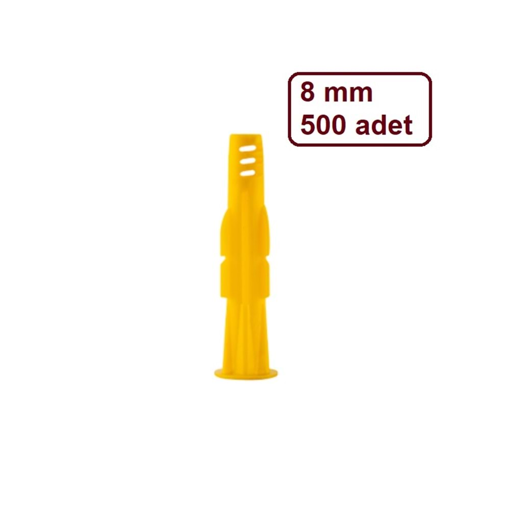 8 MM 500LÜ PAKET SARI ROKET DÜBEL MADE KOD: 058