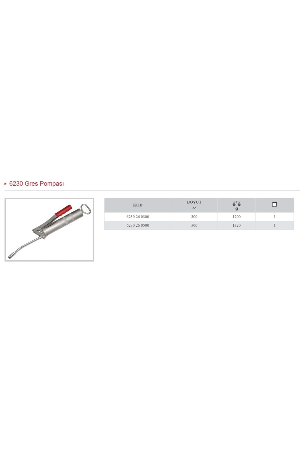 İZELTAŞ 300 CC GRES POMPASI 6230 26 0300