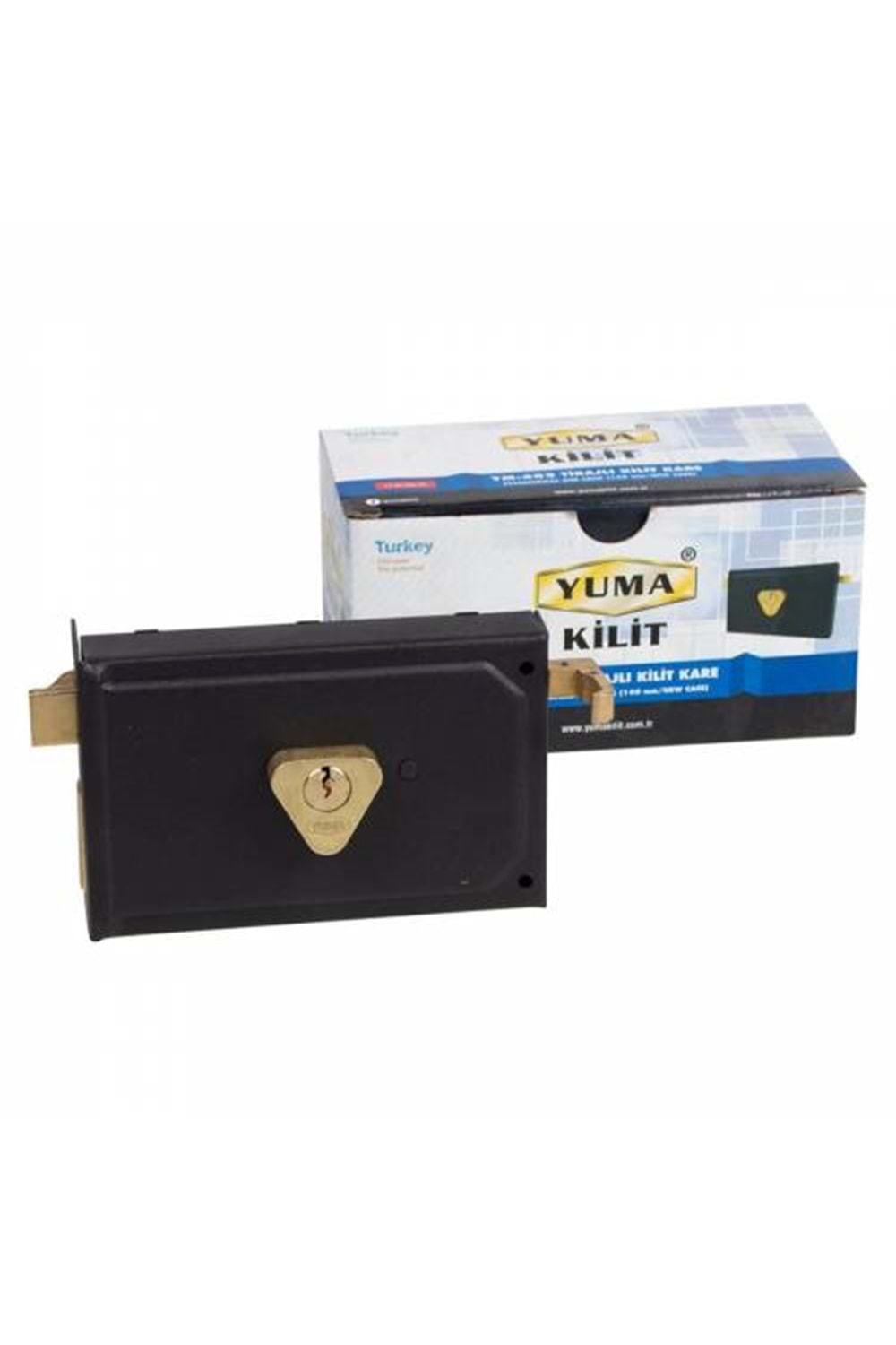 YUMA DEMİR KAPI KİLİDİ TİRAJLI KÖŞELİ YM-T14K140 MM