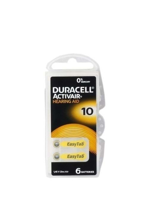 DURACELL 10 NO İŞİTME CİHAZI PİLİ 1.45V 6LI PAKET