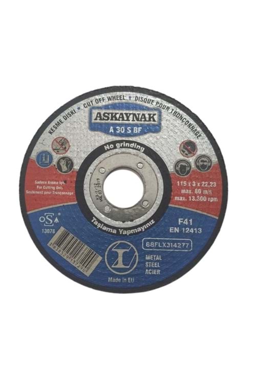 ASKAYNAK 115X3.0X22.23 METAL KESİCİ