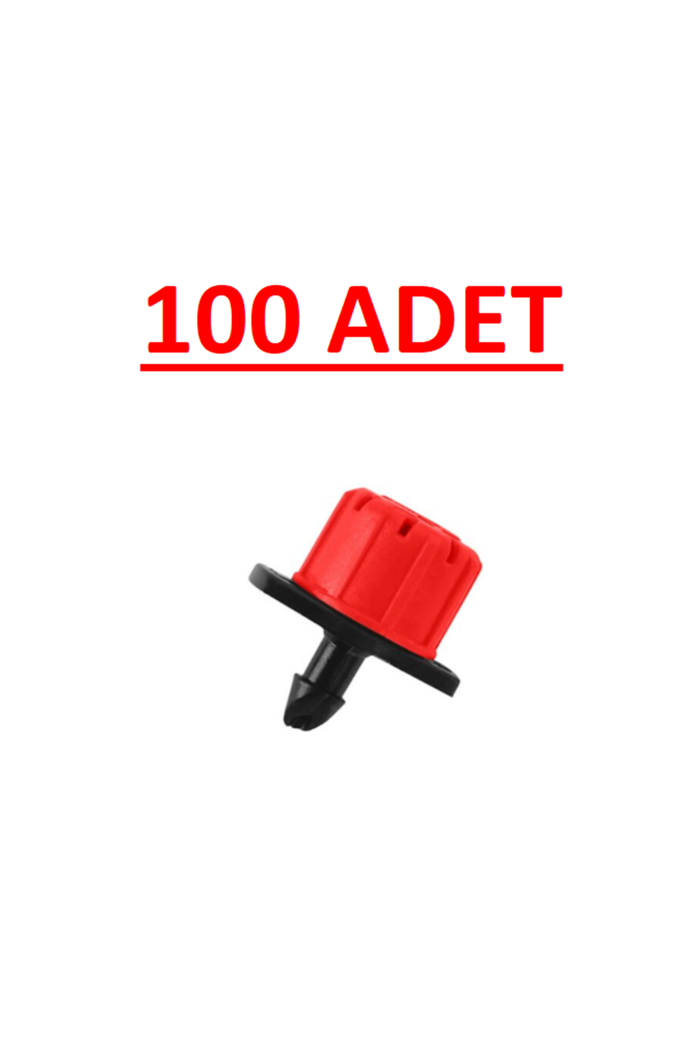 KIRMIZI DEBİ AYARLI DAMLATICI KÜÇÜK PLASTİK DAMLAMA 100LÜ PAKET